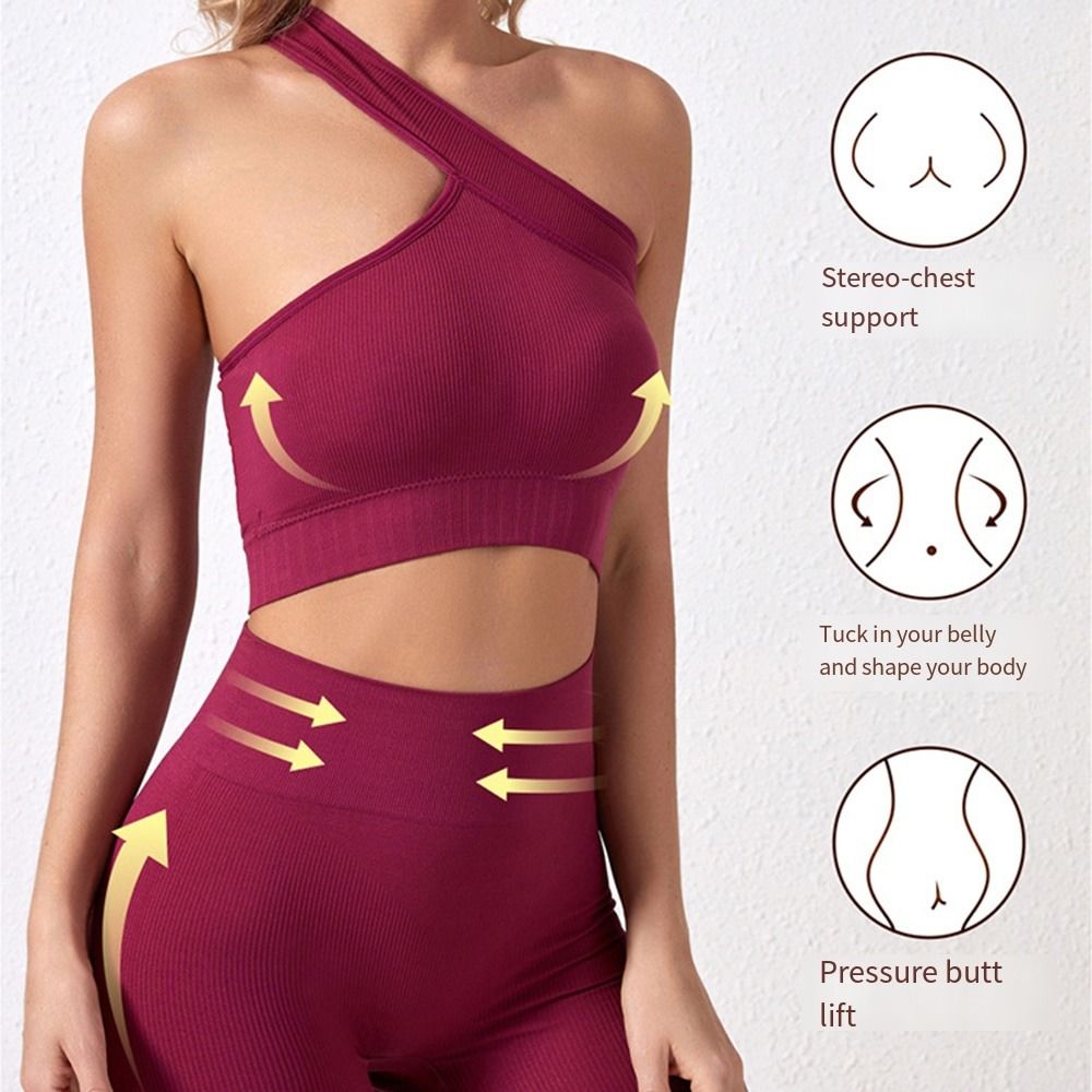 Seamless Ribbed Workout Tank Top - Ensemble d'entraînement réutilisable sans couture pour