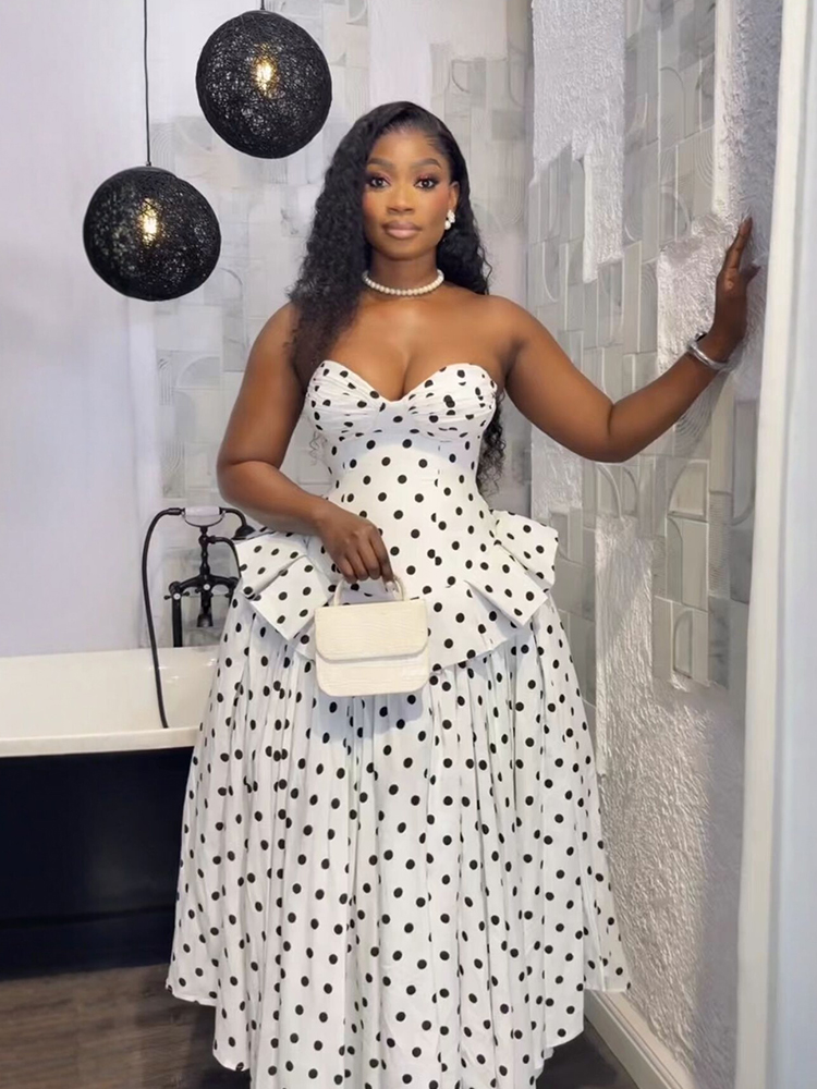 French Vintage Floral Midi Dress - Robe longue plissée blanche élégante à
