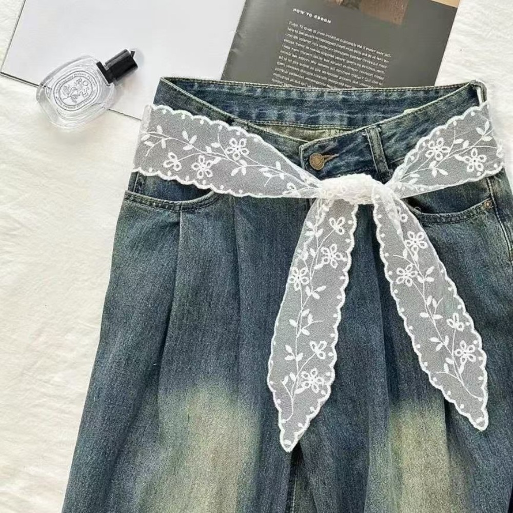 Jeans - Ceinture en dentelle blanche élégante pour