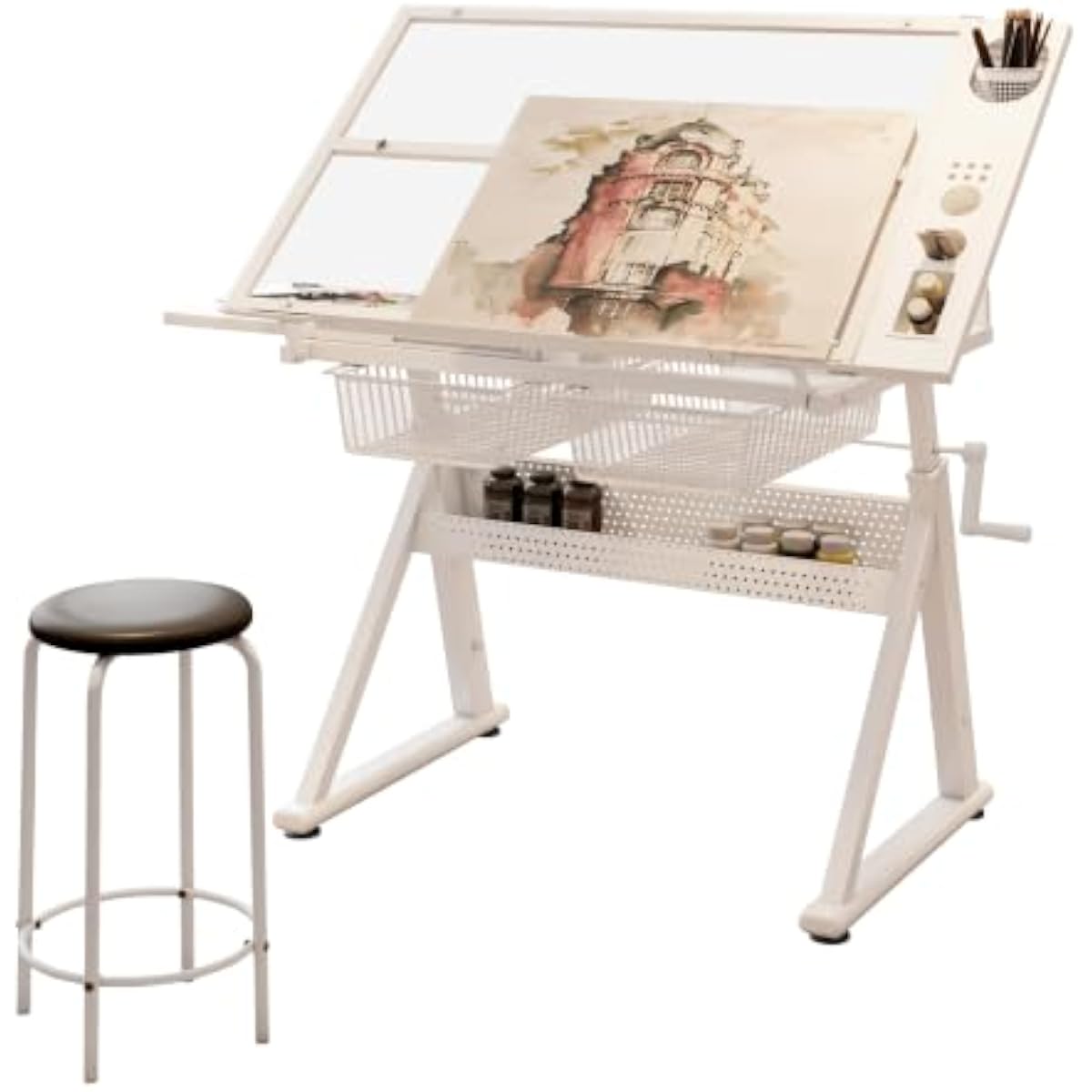 Tops - Bureau de dessin réglable avec plateau