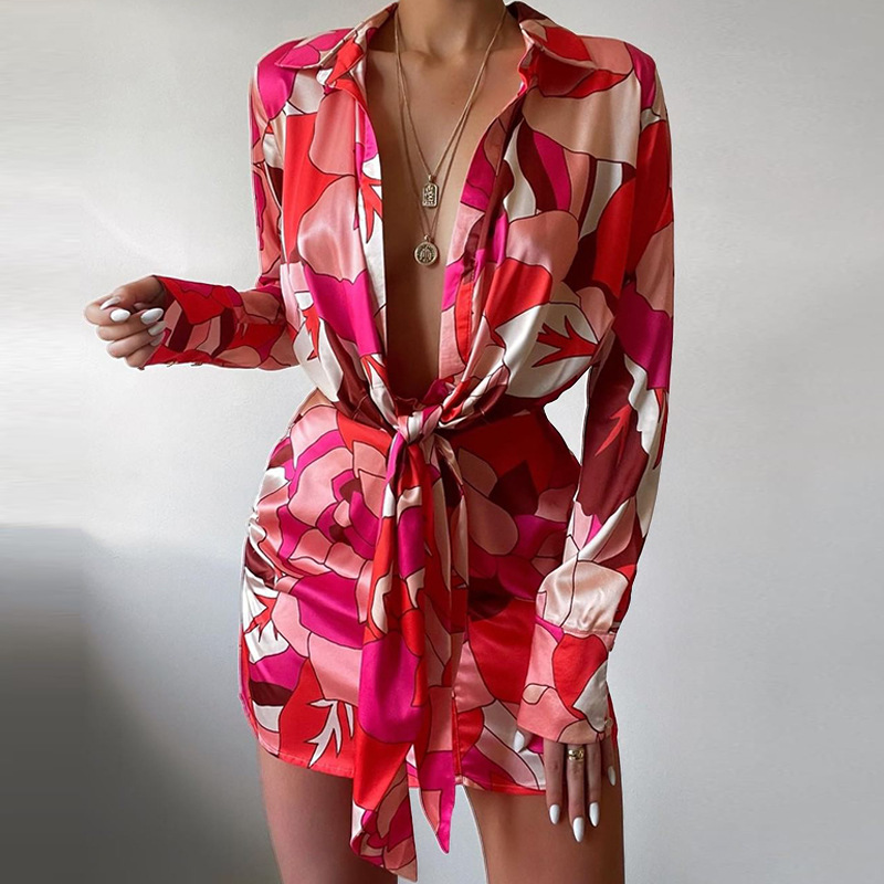 Robe chemise à manches longues - Korean Style A Line Shirt Dress avis et prix