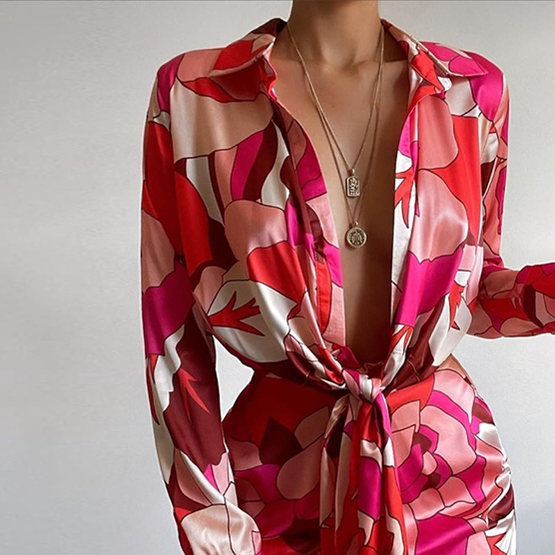Robe chemise à manches longues - Korean Style A Line Shirt Dress avis et prix