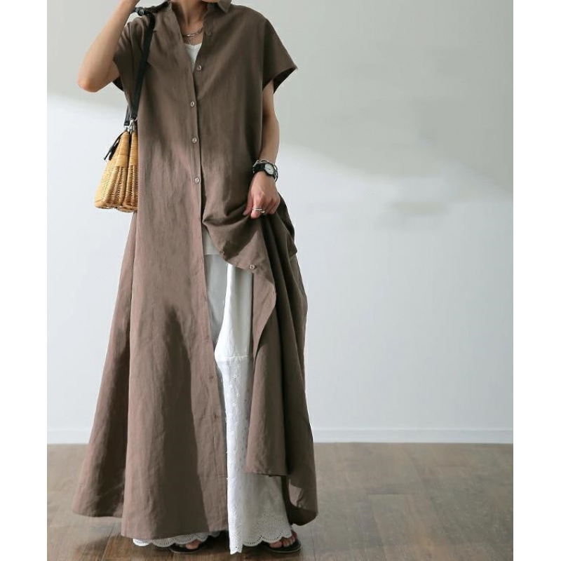 Robe chemise ample en coton et - Casual Loose Linen Shirt Dress avis et prix