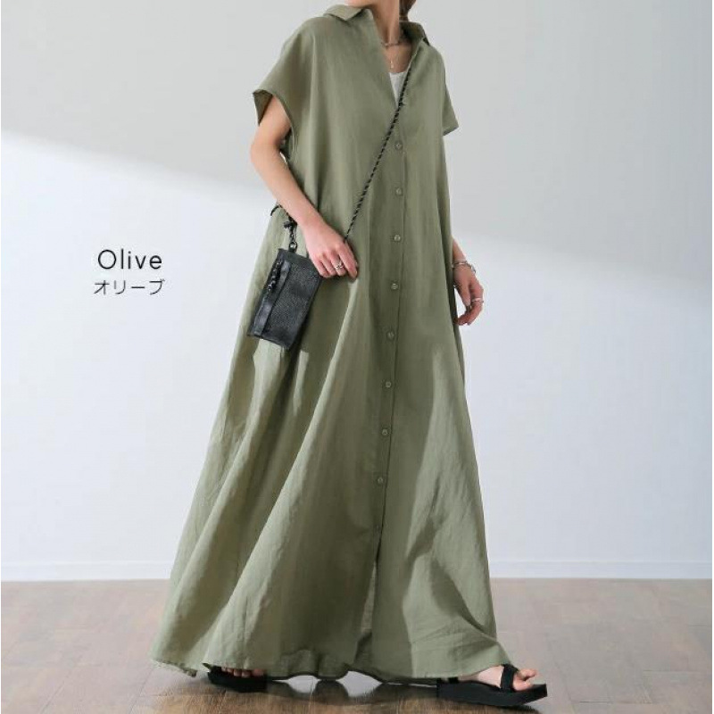Robe chemise ample en coton et - Casual Loose Linen Shirt Dress avis et prix