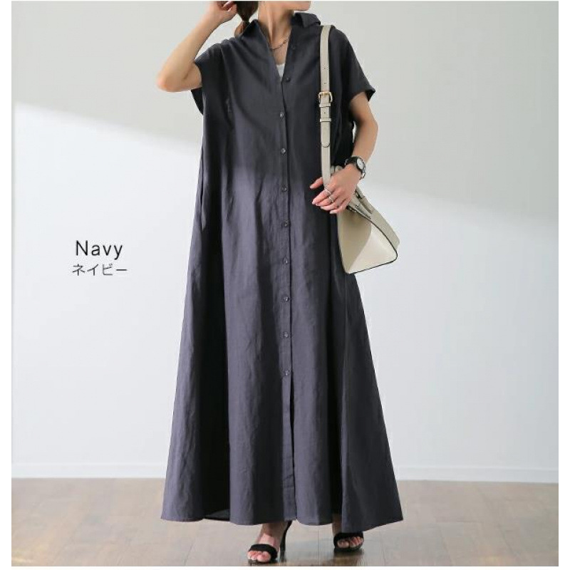 Robe chemise ample en coton et - Casual Loose Linen Shirt Dress avis et prix