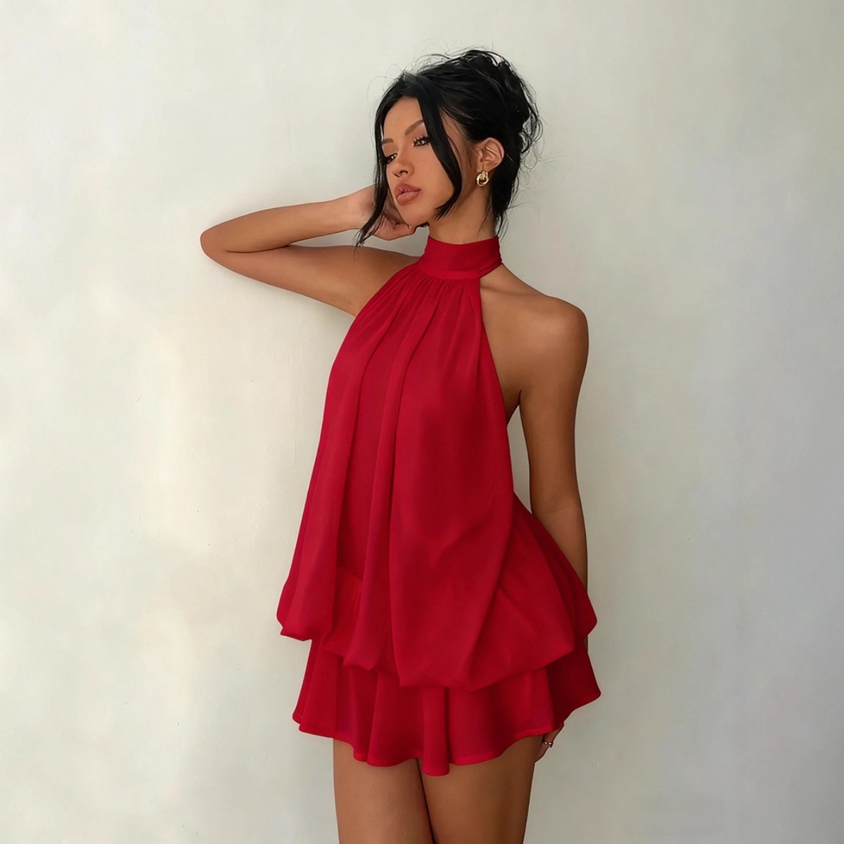 Robe licou pour femme, dos nu, - Y2K Backless Halter Mini Dress avis et prix