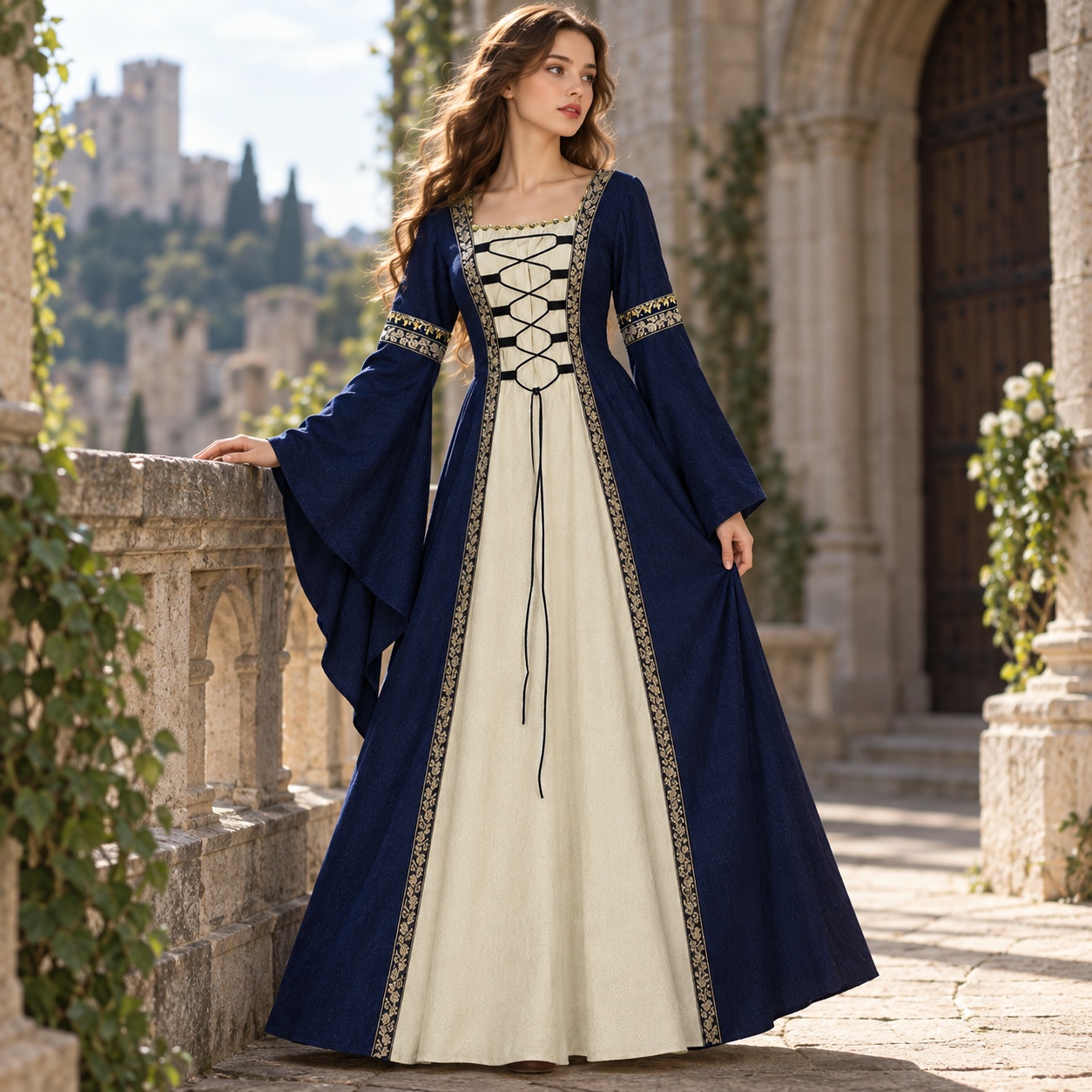 Robe longue à manches cloche,  - Dresses avis et prix