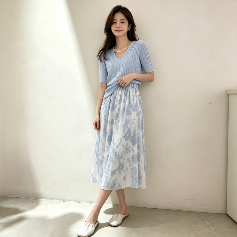 Ensemble deux pièces d'été 202 - Korean Style A Line Shirt Dress avis et prix