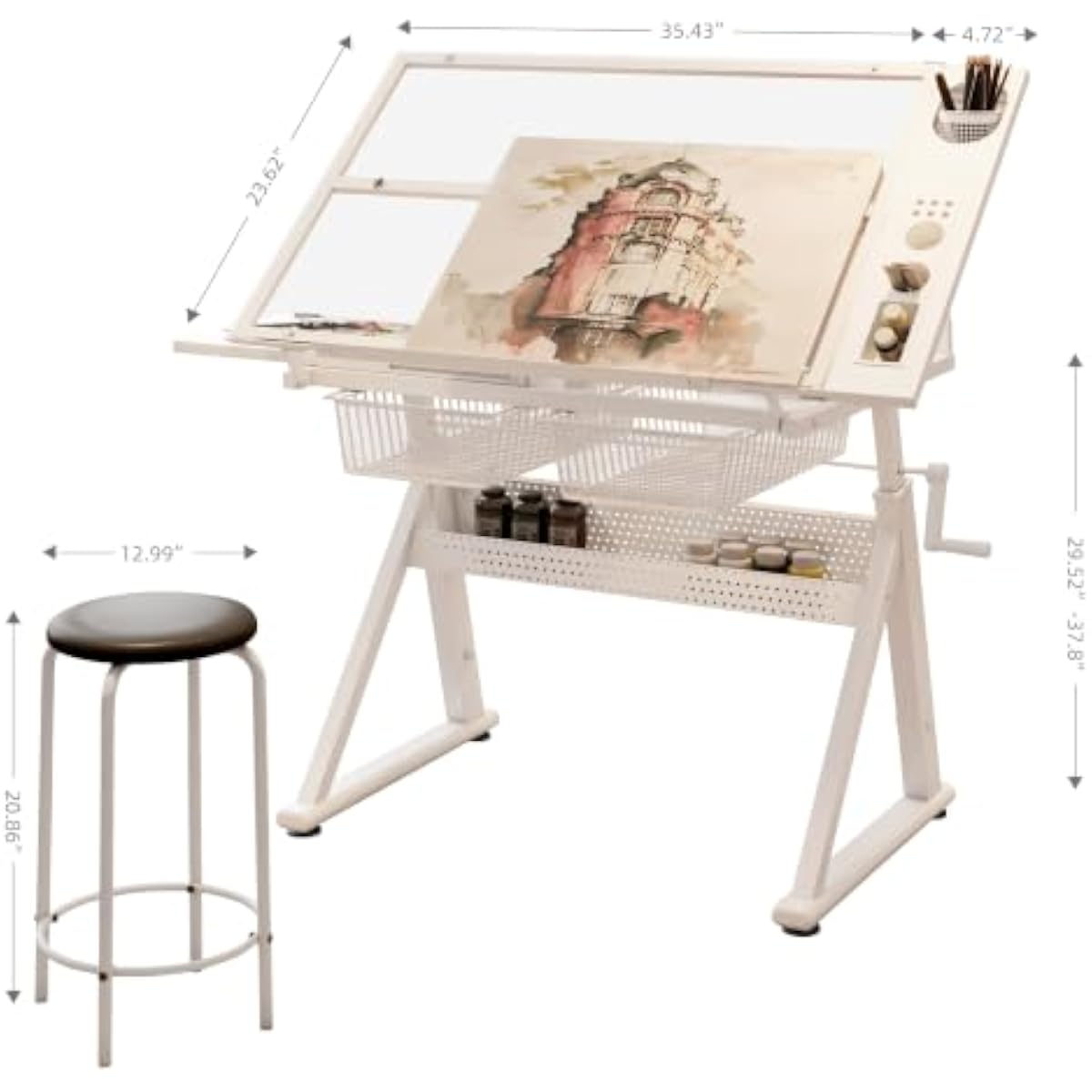Bureau de dessin réglable avec - Tops avis et prix