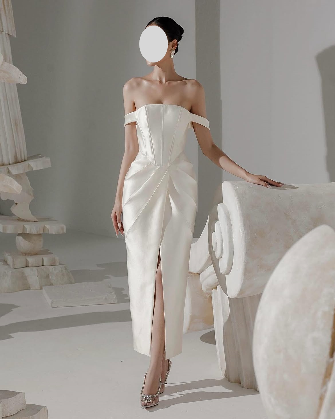 Robe de soirée élégante de lux - Elegant Satin Evening Gown Split avis et prix