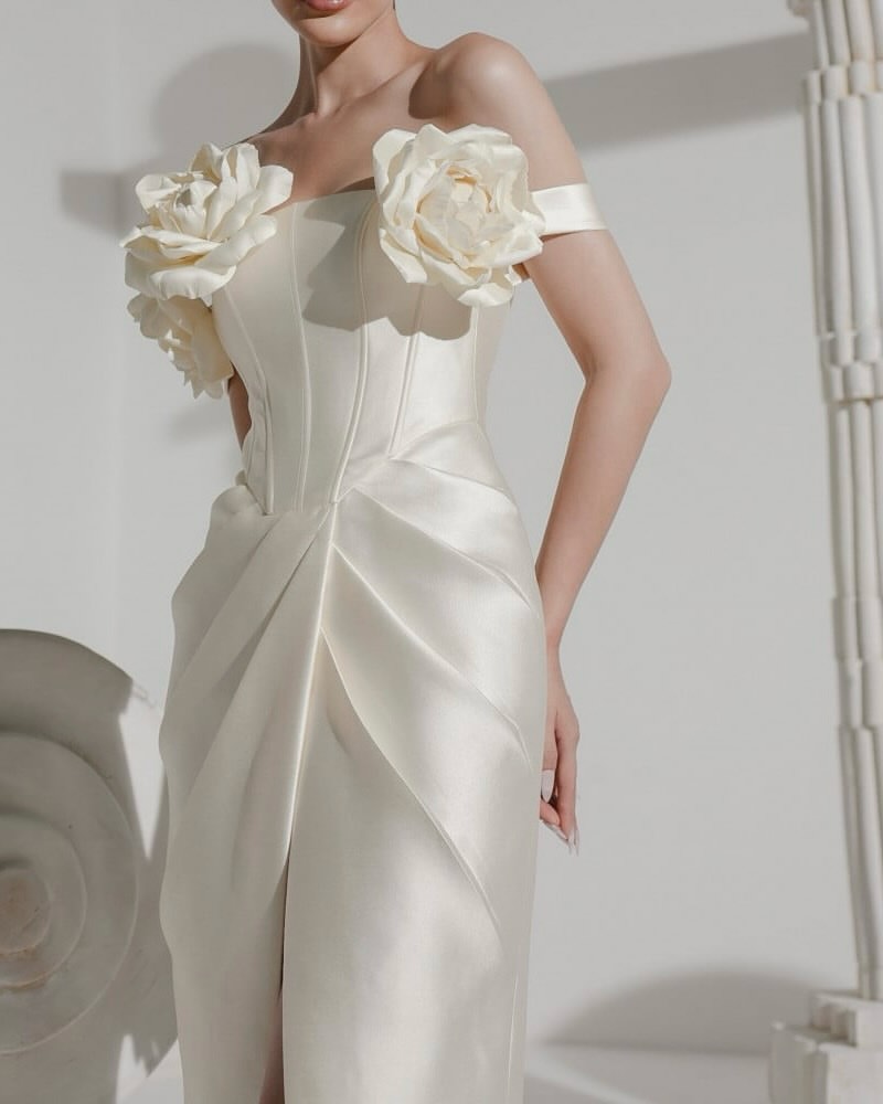 Robe de soirée élégante de lux - Elegant Satin Evening Gown Split avis et prix