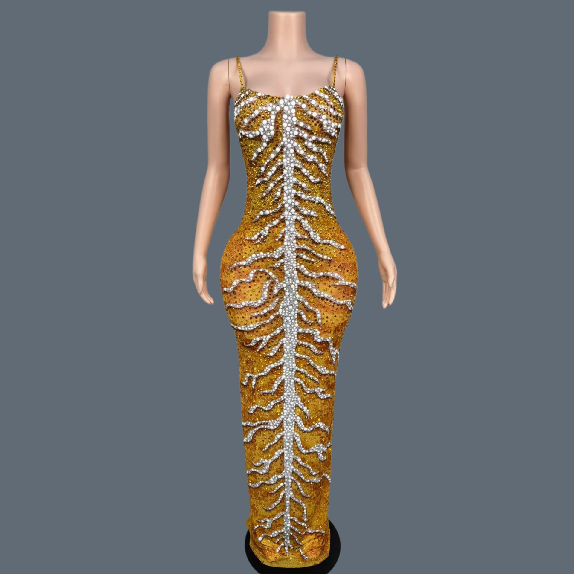 Robes longues élégantes en spa - Sparkly Rhinestone Club Party Dress avis et prix