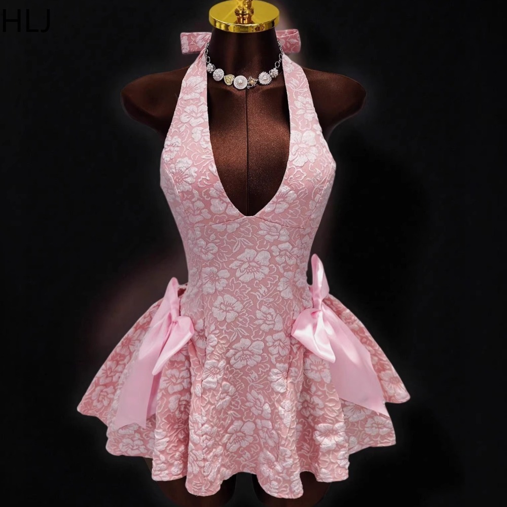 HLJ Y2K Robe moulante sexy en  - Y2K Backless Halter Mini Dress avis et prix