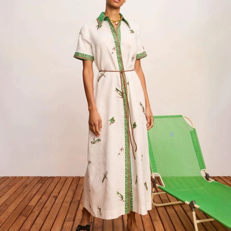 Nouvelle Robe Chemise Longue F - Casual Loose Linen Shirt Dress avis et prix